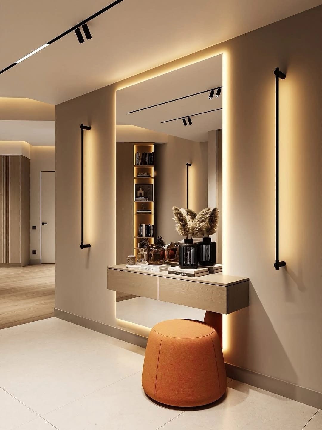 Sophisticated Mirror Wall